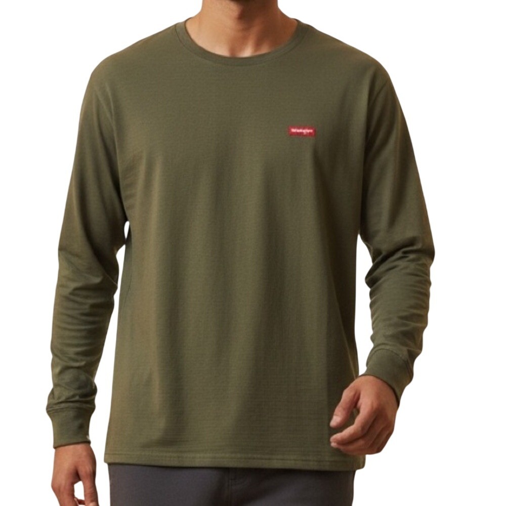 Wrangler Workwear‎ Long Sleeve Shirt Men's Large Green Crewneck